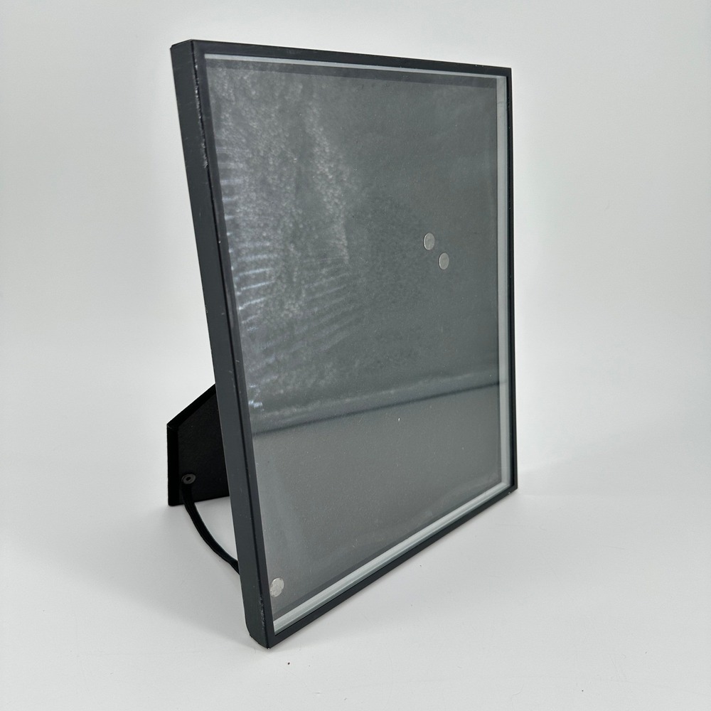 Black Metal Minimalist 8x10 Picture Frame Glass Front Velvet Easel Back
